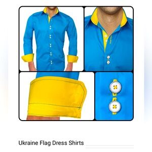 Anton Alexander collared button shirt made is USA. Support Ukraine size Medium